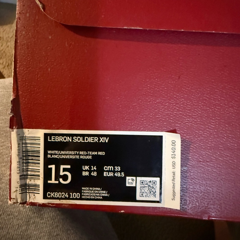 Nike LeBron Soldier XIV - White and Red Athletic Shoes